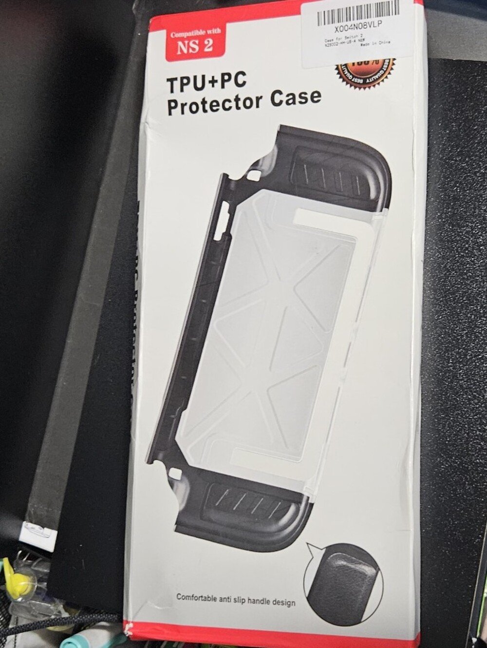 TPU+PC Protector Case For Nintendo Switch 2- White/Black Accents New In Box